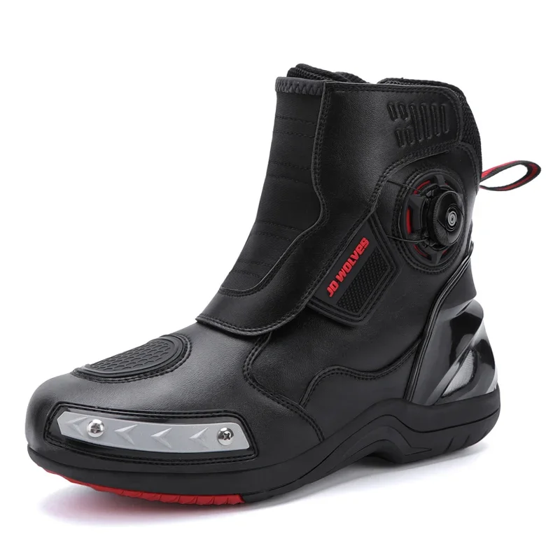 Waterproof Winter Boot - Men Motorcycle Boots Shoes Microfiber Leather