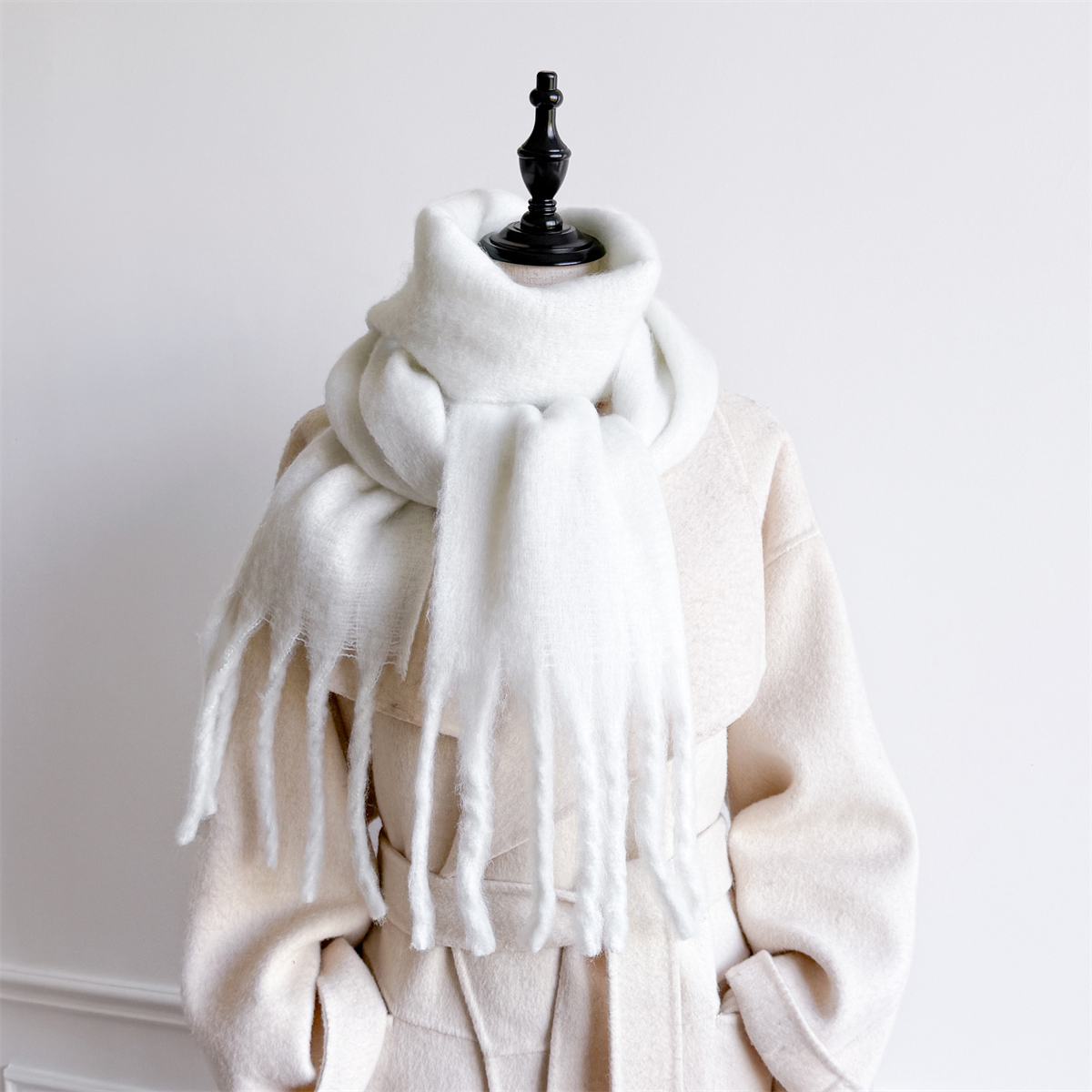 20*200cm Solid Color Thick War - Cashmere Pashmina Wrap ulasan dan harga