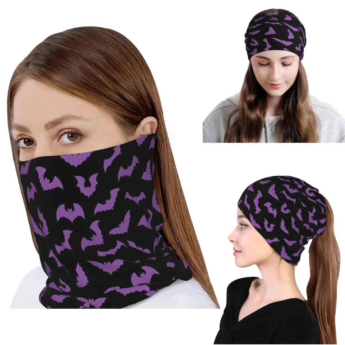 Purple Bats Pastel Goth Candy  - Knit Beanie Hat Warm ulasan dan harga