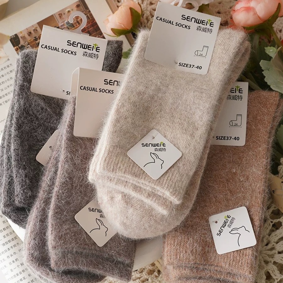 Thickened Wool & Rabbit Hair M - Thermal Sock Wool ulasan dan harga