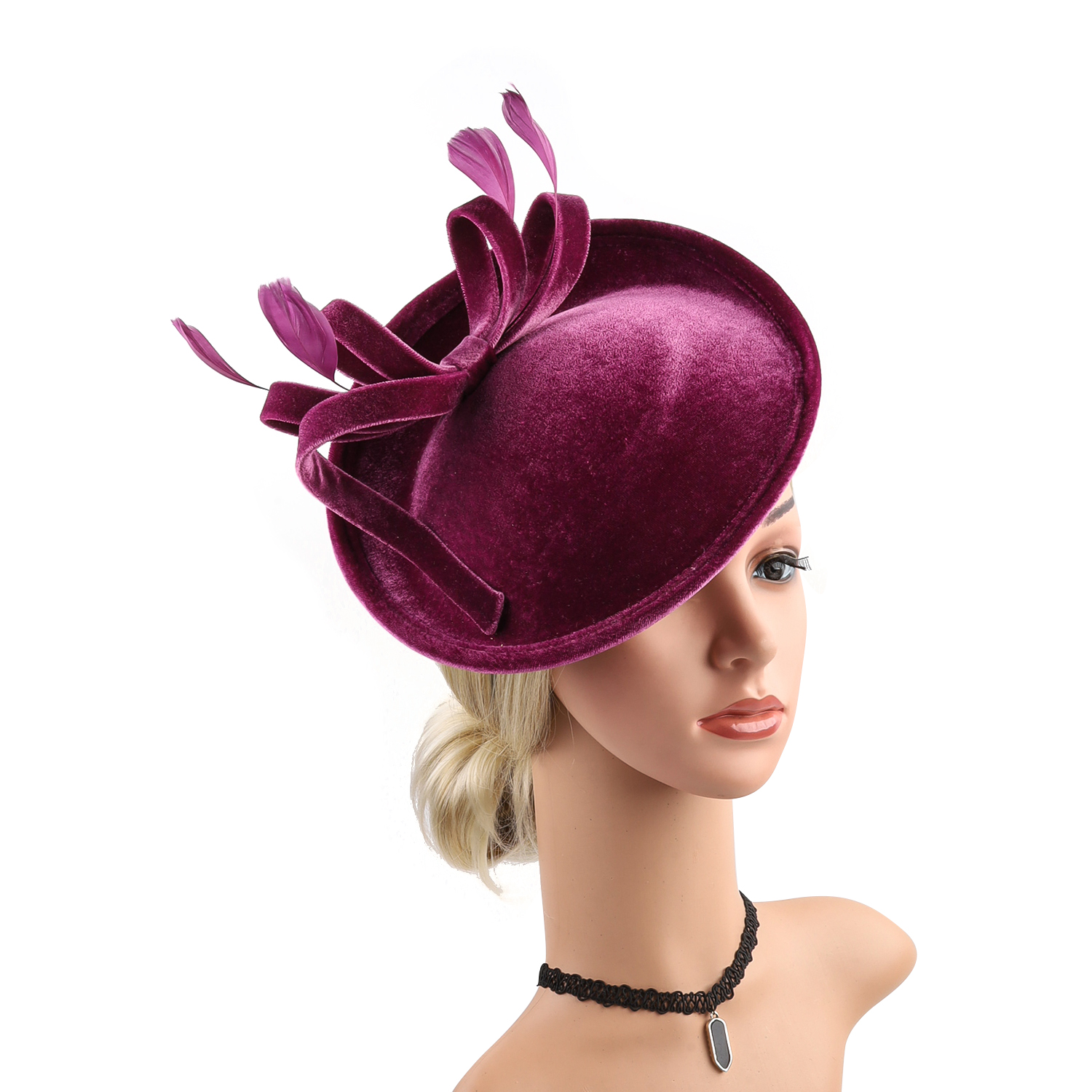 Velour Velvet Fascinator Feath - Winter Headband Fleece ulasan dan harga