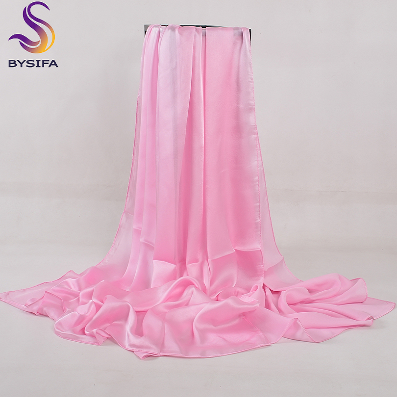 [BYSIFA] Solid Color Silk Scar - Shawl Wrap Winter ulasan dan harga