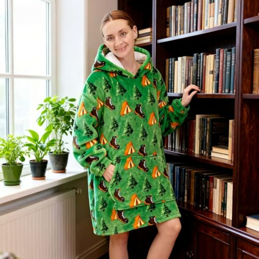 Wearable Blanket Hoodie for Ad - Sherpa Hoodie Fleece ulasan dan harga