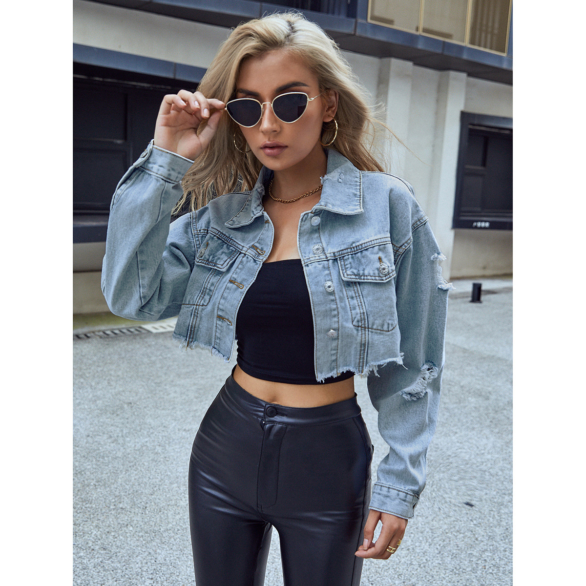 Women Denim Coats Solid Short  - Down Jacket Packable ulasan dan harga