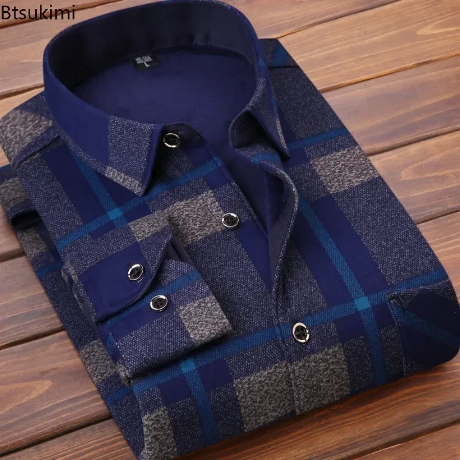 2024 Men's Winter Warm Long Sl - Flannel Shirt Lined ulasan dan harga