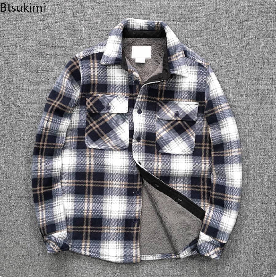 Mens Winter Fleece Linend Warm - Flannel Shirt Lined ulasan dan harga