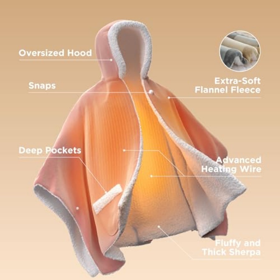 Heated Blanket Wearable Shawl  - Shawl Wrap Winter ulasan dan harga
