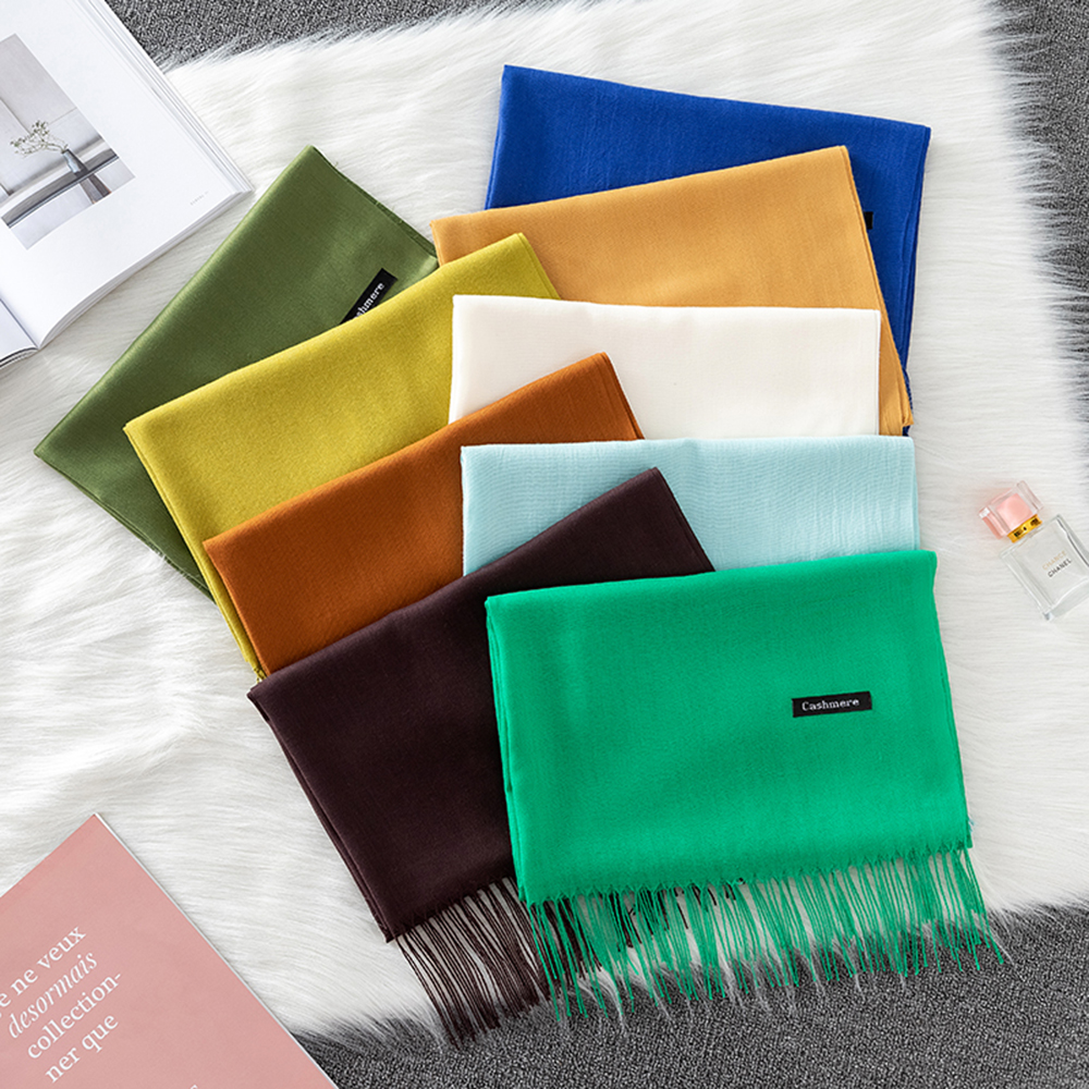 Fashion Solid Scarf Women Cash - Shawl Wrap Winter ulasan dan harga