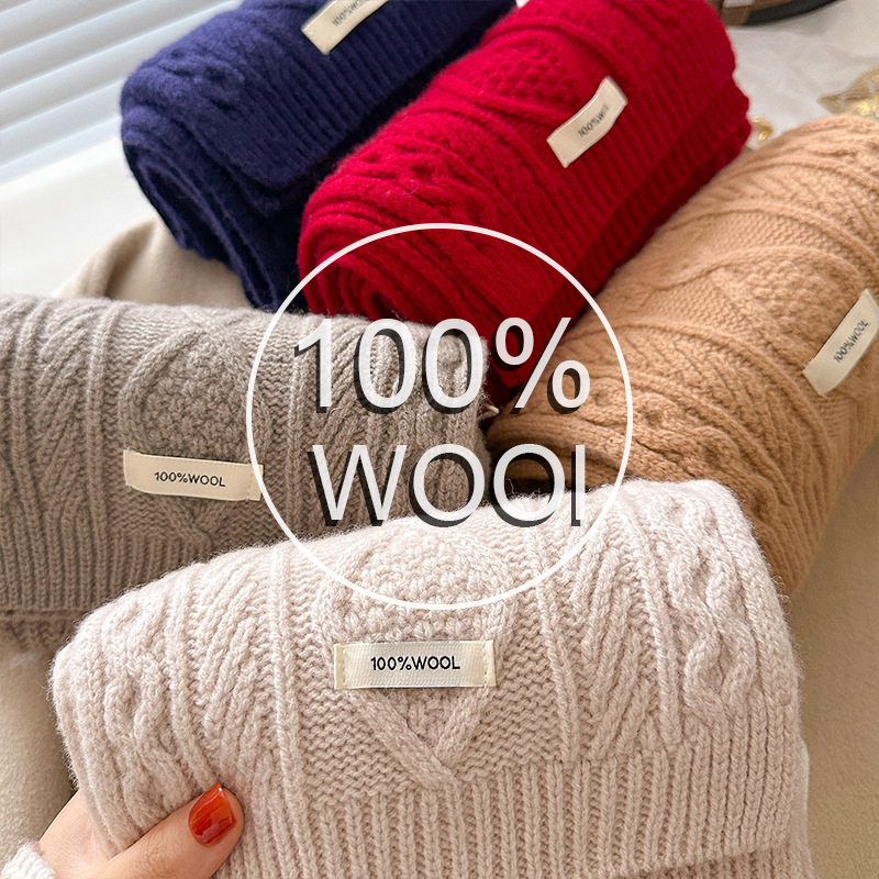 Luxury 100% Wool Scarf Women M - Shawl Wrap Winter ulasan dan harga