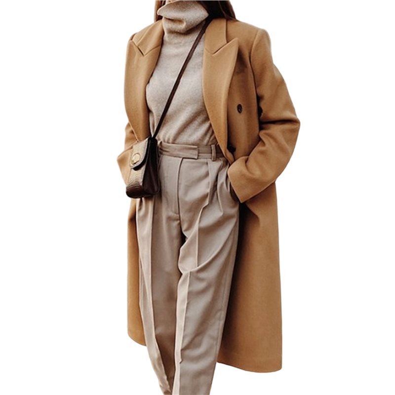 A24F-Womens Long Wool Coats Fa - Wool Coat Peacoat ulasan dan harga