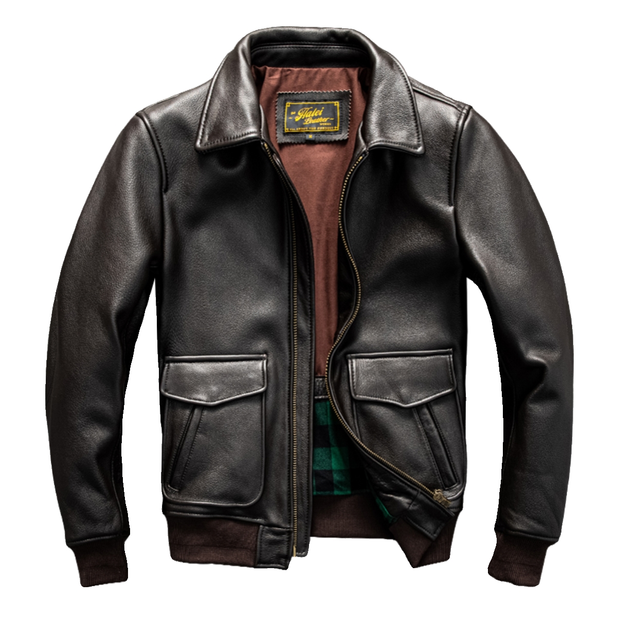 Dark Brown Winter Leather Jack - Down Jacket Packable ulasan dan harga
