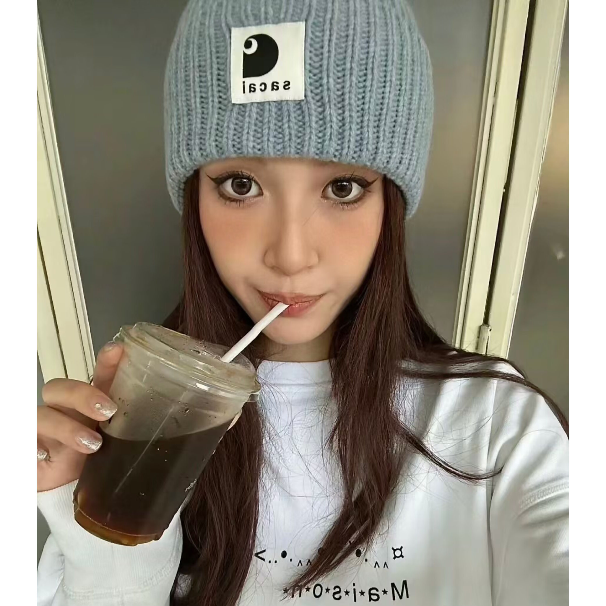 Vuu Sacai Collaborative Patchw - Knit Beanie Hat Warm ulasan dan harga